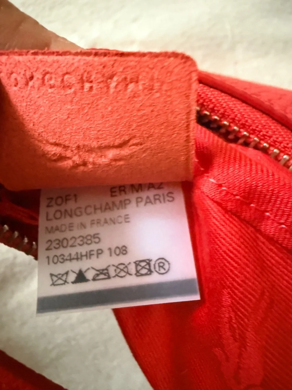 Longchamp Le Roseau Leather Wristlet Clutch bag in Red Vermilion New